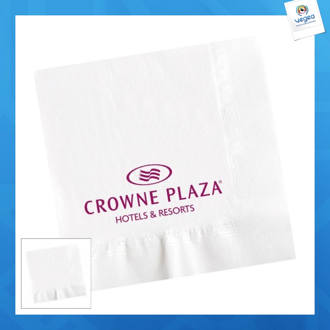Serviette papier avec logo standard 39x39cm (le mille)