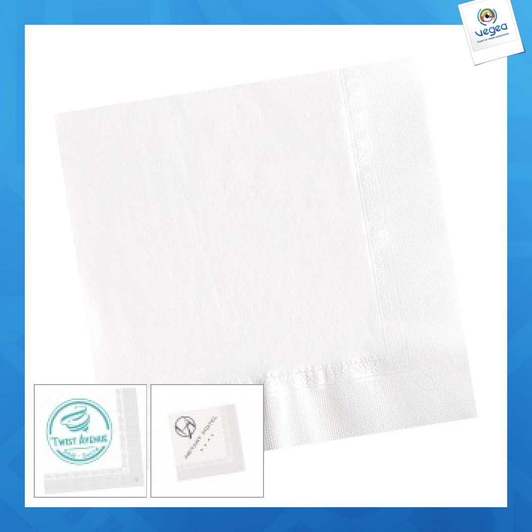 Serviette papier publicitaire premium 40x40cm (le mille)
