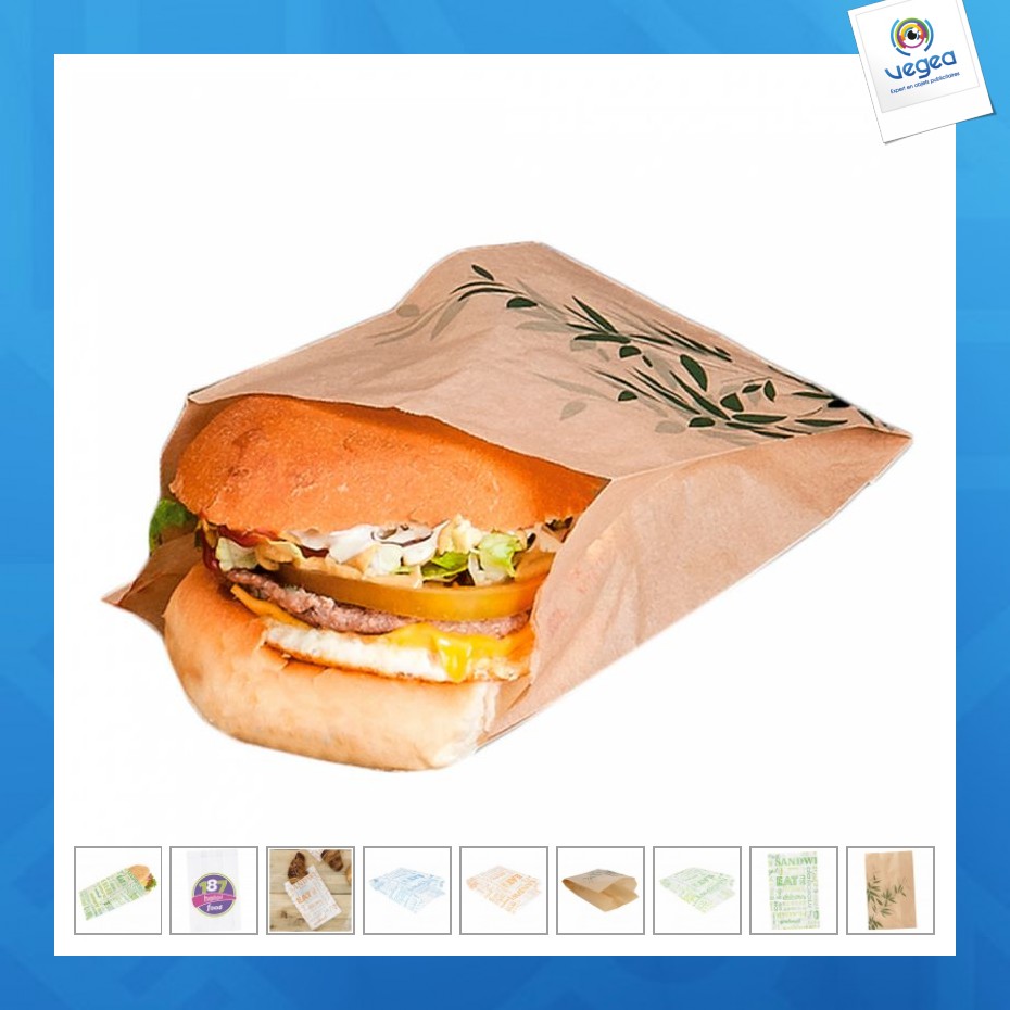 Sachet hamburger personnalisable 12x18cm (le mille)