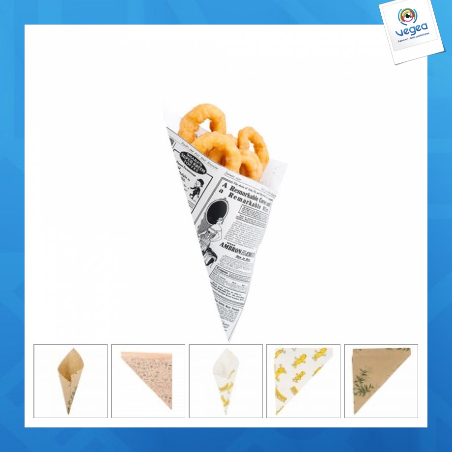 Cornet en papier publicitaire 40g (le mille)