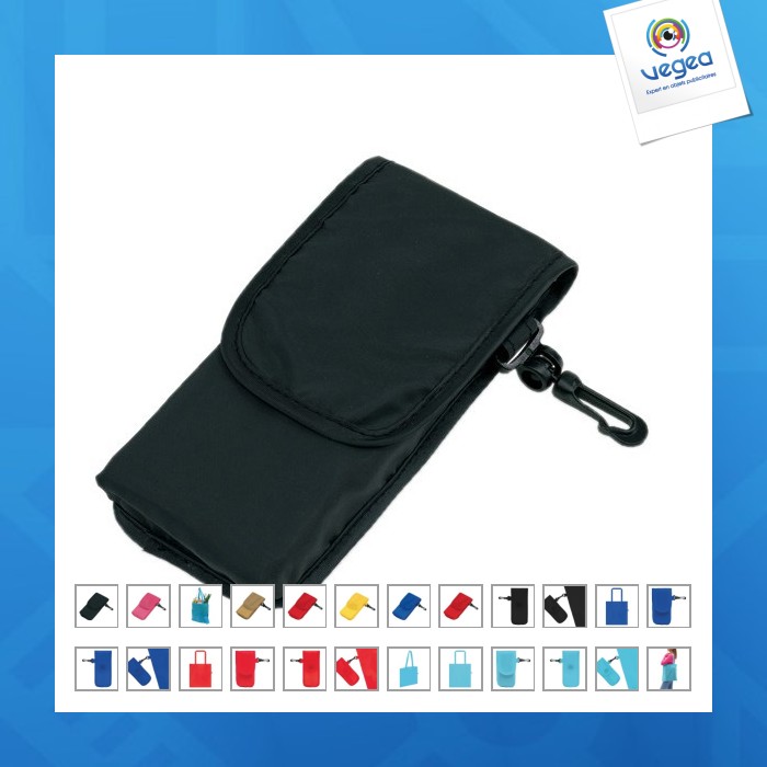 Sac shopping pliable personnalisable dans une housse