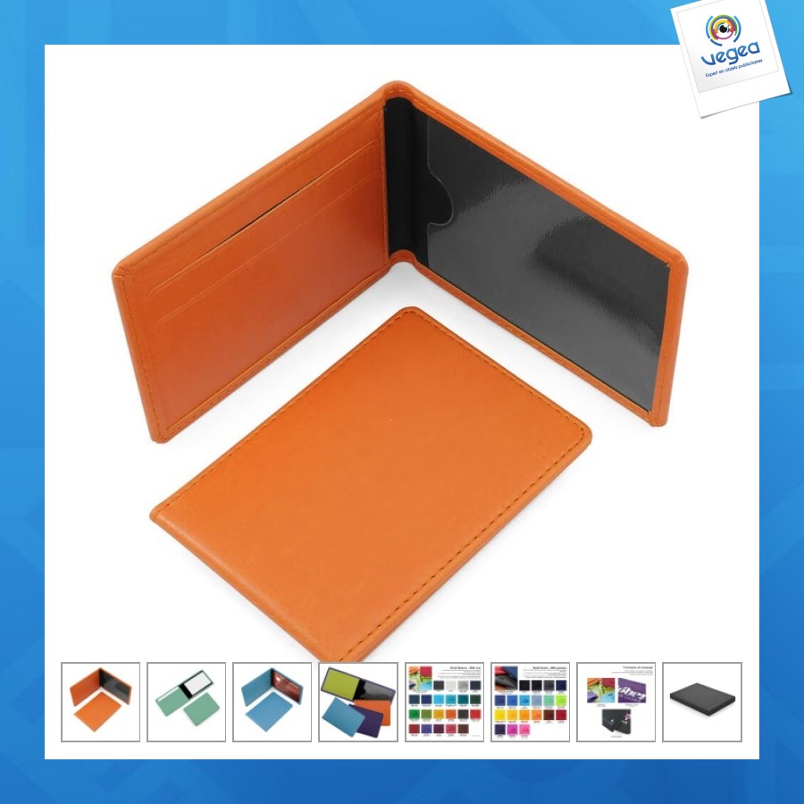 Porte-cartes horizontal en pu