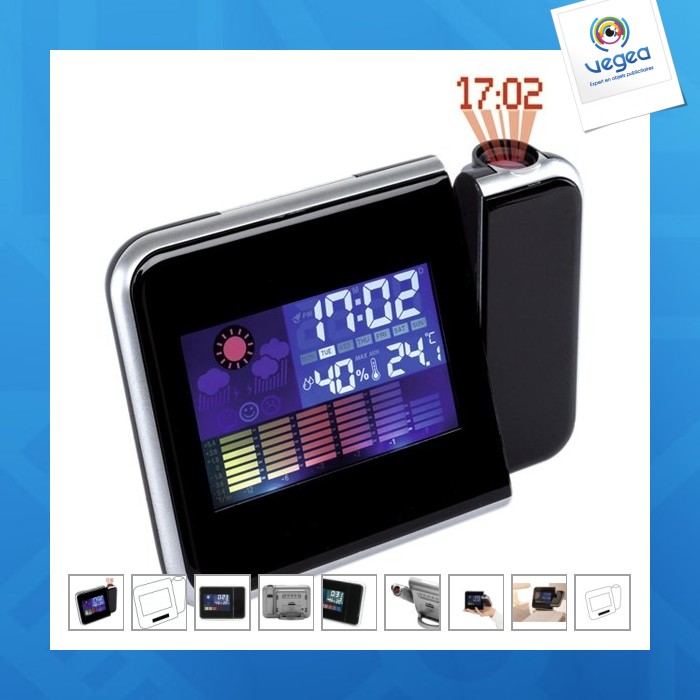 Horloge personnalisée de bureau avec projection colour