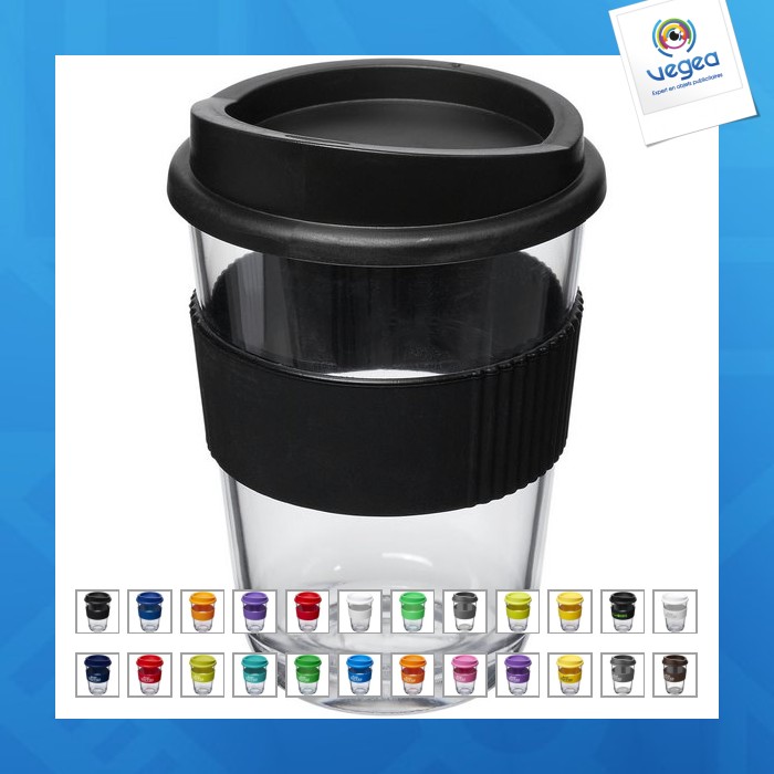 Gobelet personnalisable americano® cortado 300ml avec bandeau antidérapant