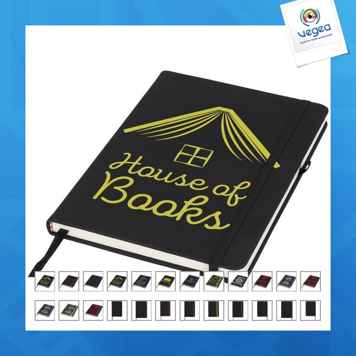 Carnet avec logo de notes m noir