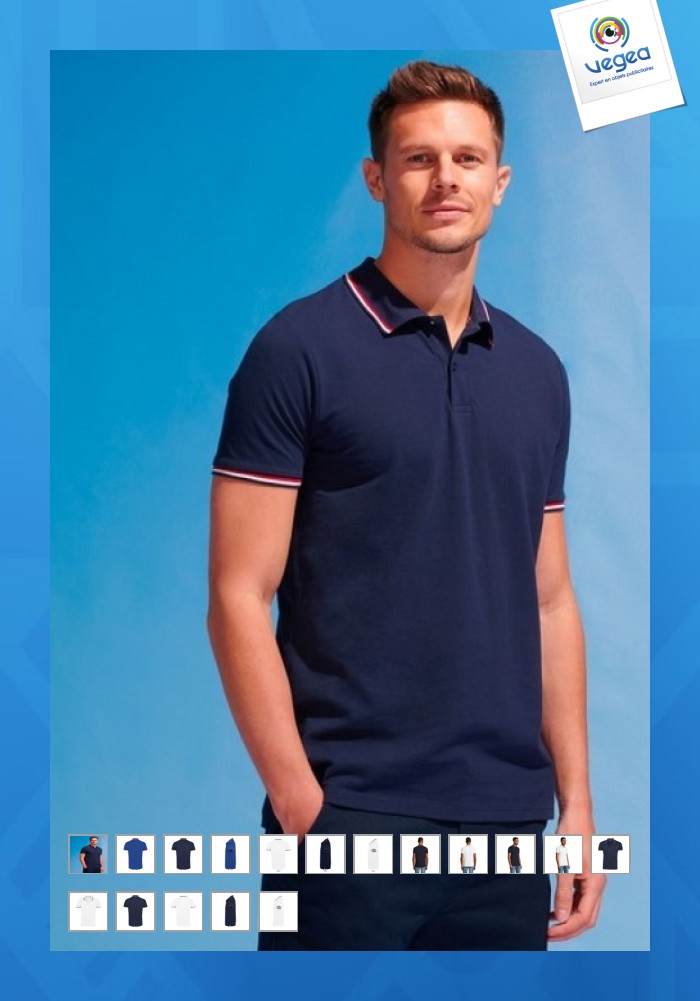 Polo promotionnel tricolore 200g/m² prestige