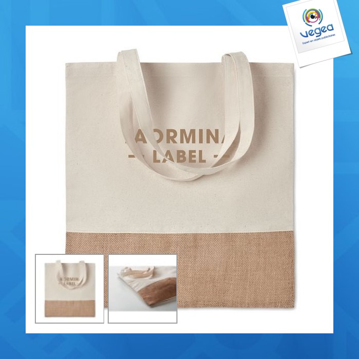 Sac publicitaire à provisions avec jute