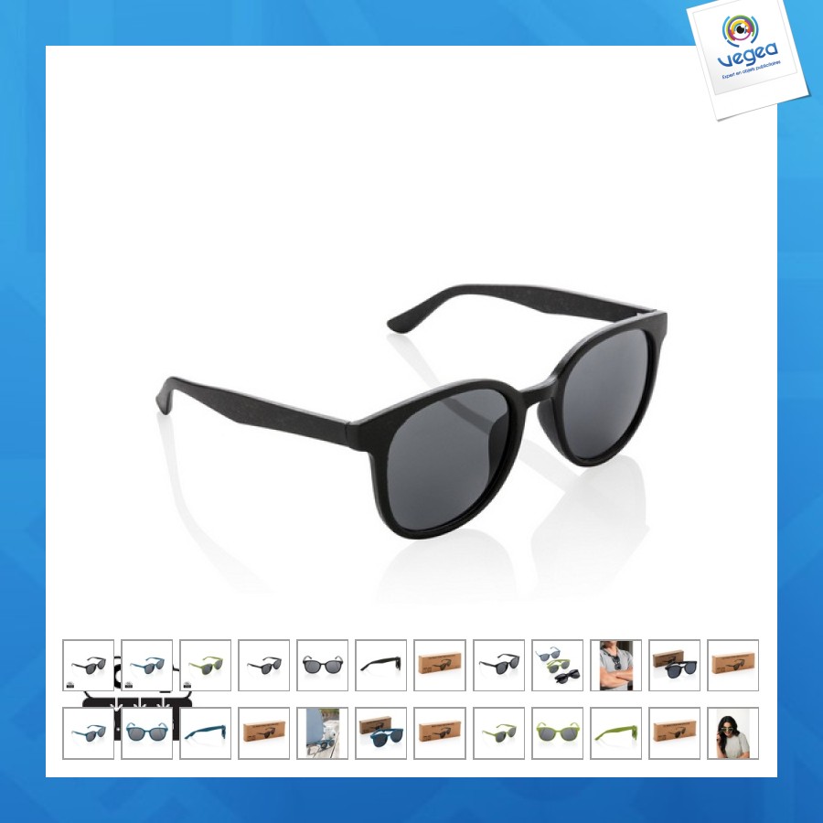 Lunettes de soleil promotionnelles écologiques en fibre de paille