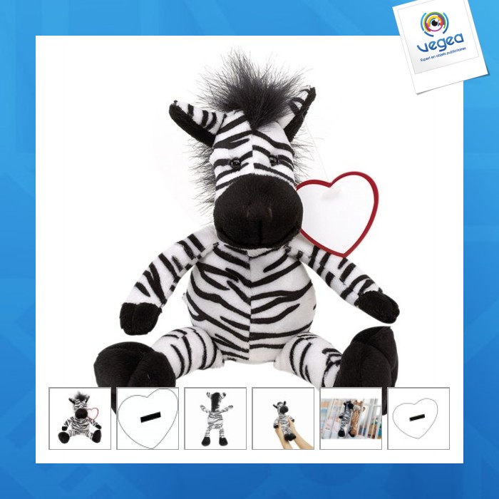 Peluche publicitaire zèbre lorenzo