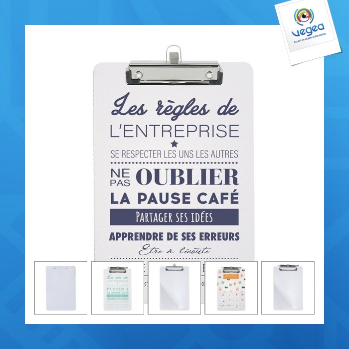 Clip board en plastique