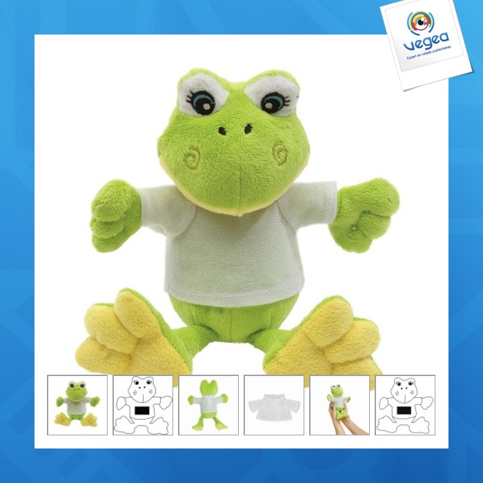 Peluche grenouille publicitaire frieda