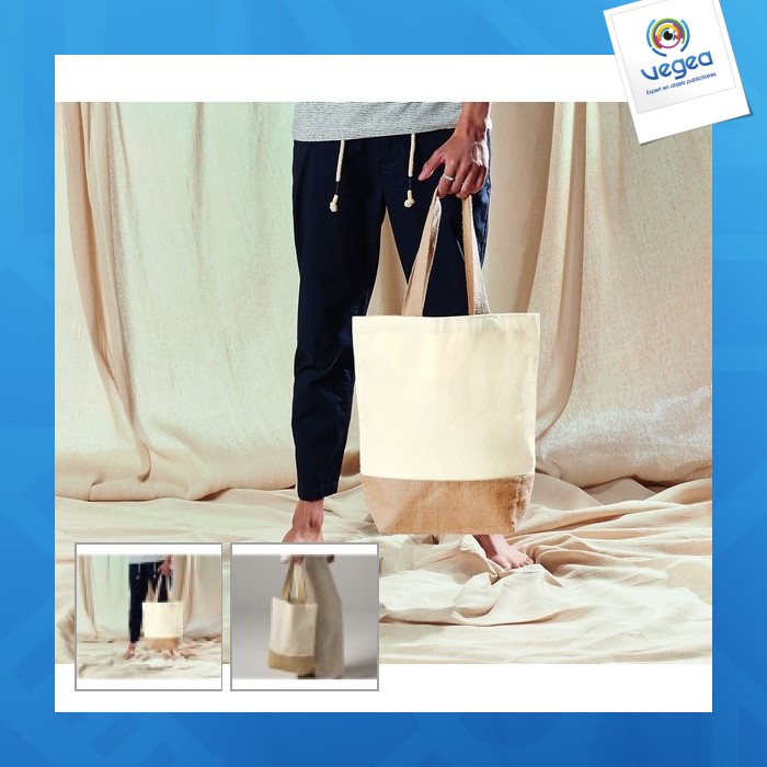 Sac publicitaire shopper coton/toile de jute