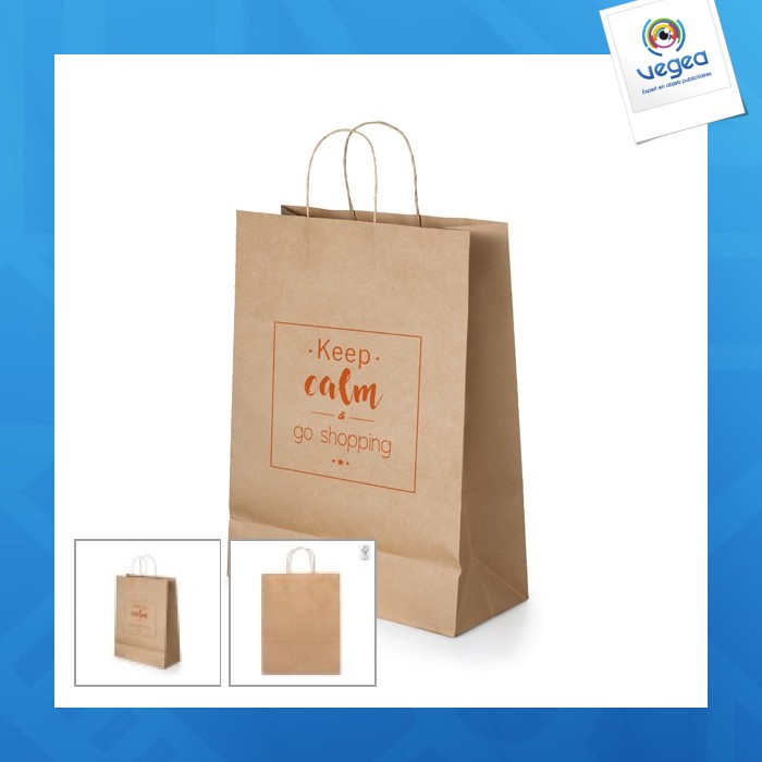 Sac en papier kraft personnalisé 115g/m² 24x31x9cm