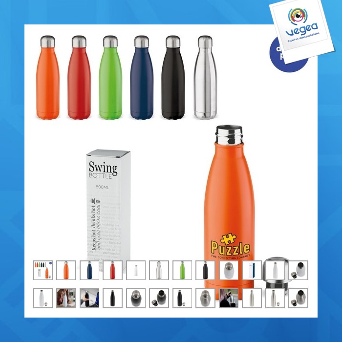 Bouteille isotherme personnalisable étanche 50cl