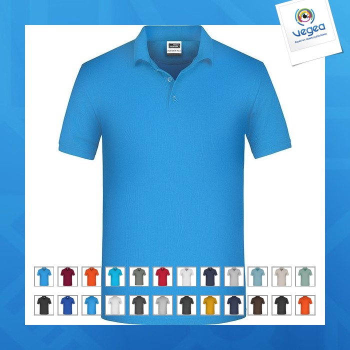 Polo personnalisé workwear bio homme - james nicholson