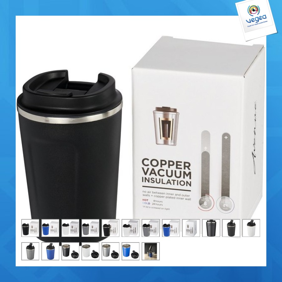 Gobelet avec isolation par le vide et couche de cuivre 360ml étanche thor