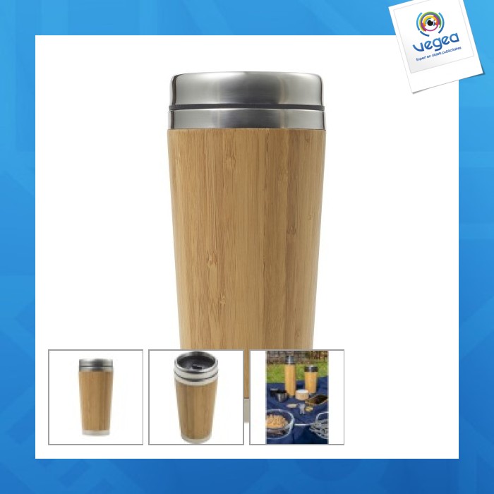 Tasse de voyage thermos en bambou (400ml)