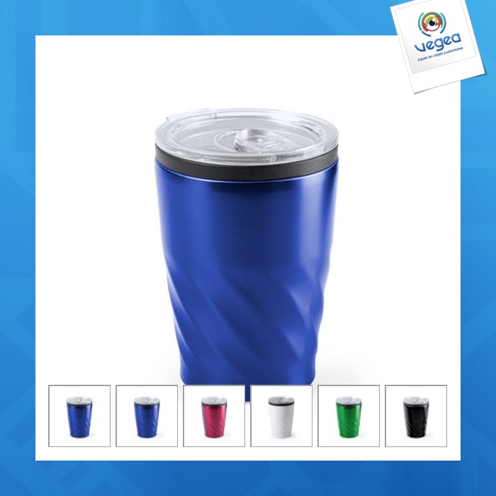 Verre en métal torsadé avec couvercle 350ml