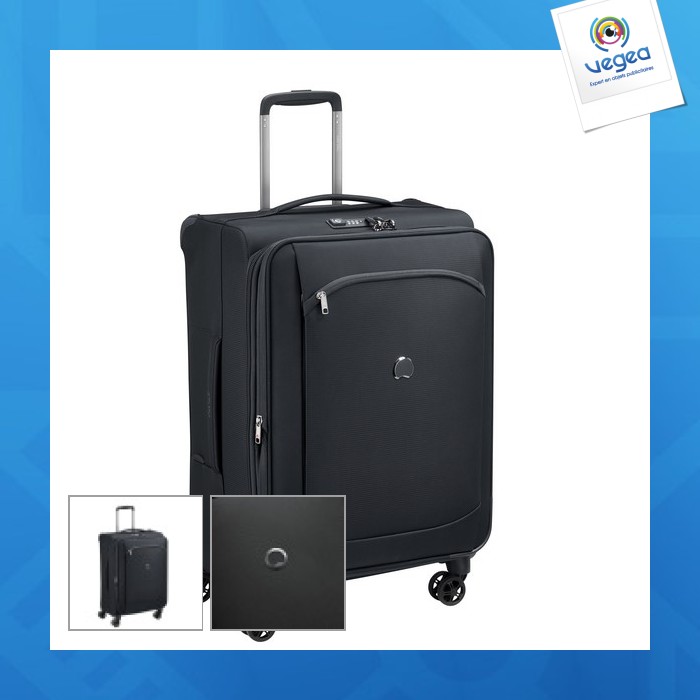 Valise trolley personnalisable extensible 4 doubles roues 68x43x29/33cm garantie 5 ans