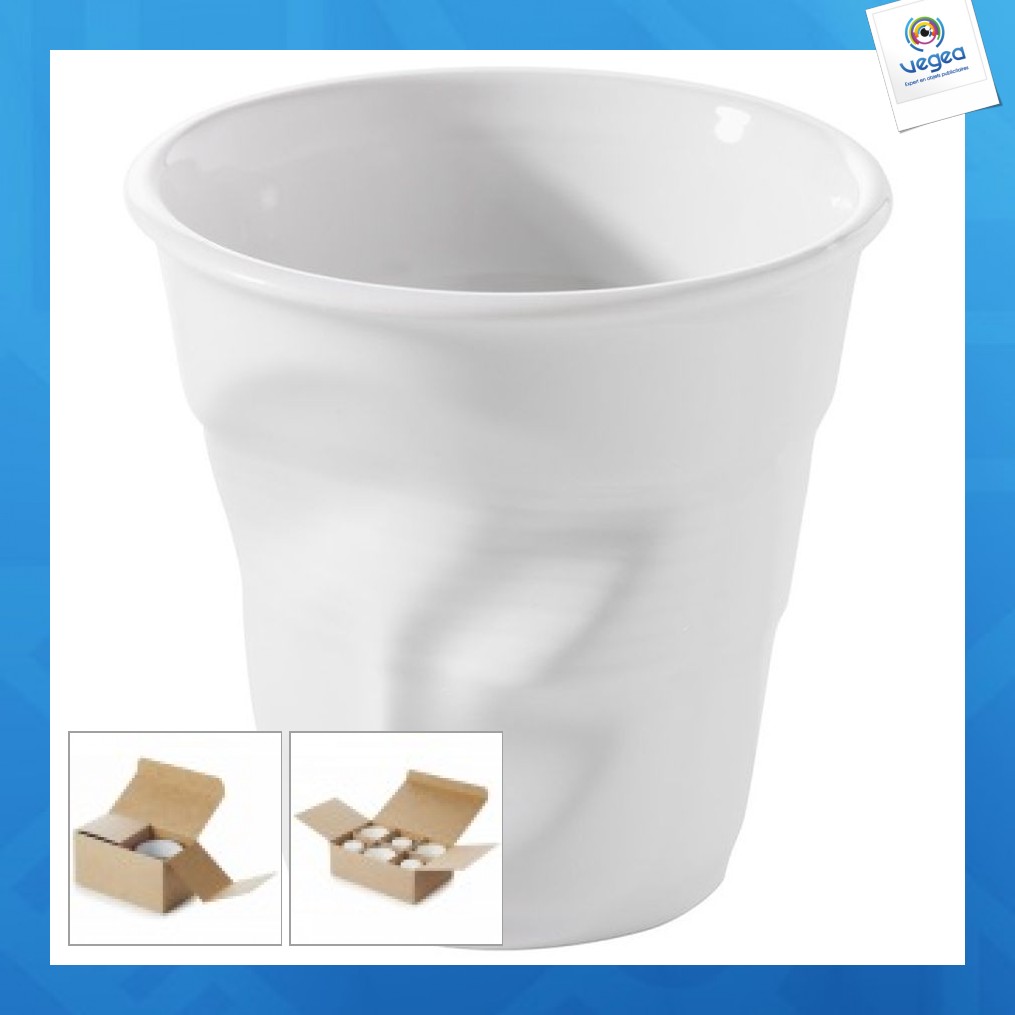 Gobelet froissé revol personnalisable cappuccino