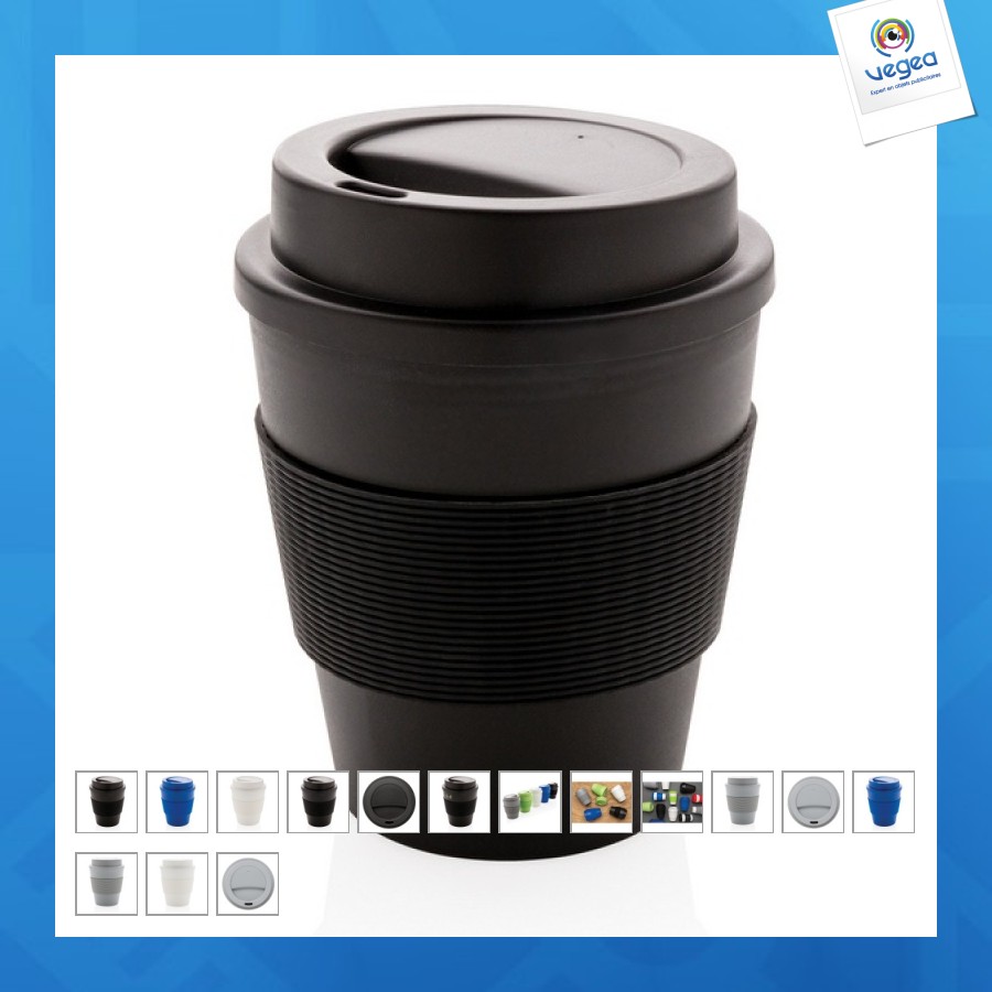 Mug personnalisable en pp recyclable avec couvercle à vis 350ml