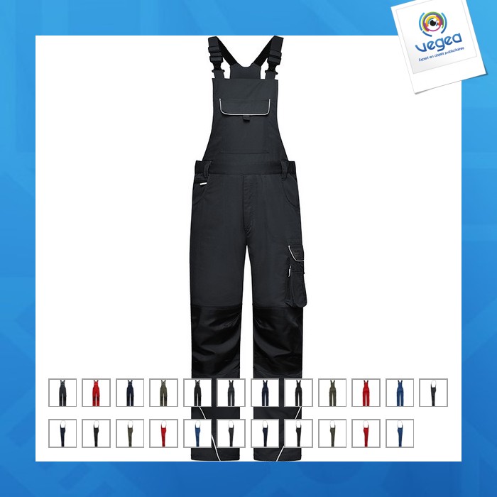 Pantalon workwear avec bretelles unisex - james nicholson