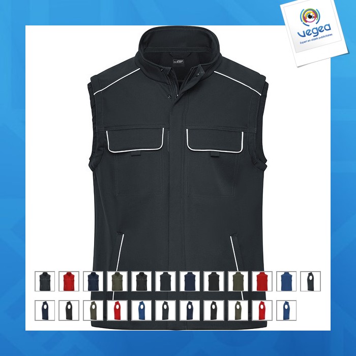 Bodywarmer hiver softshell workwear - james nicholson