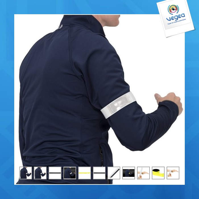 Brassard promotionnel slap rfx réfléchissant de 38 cm en pvc