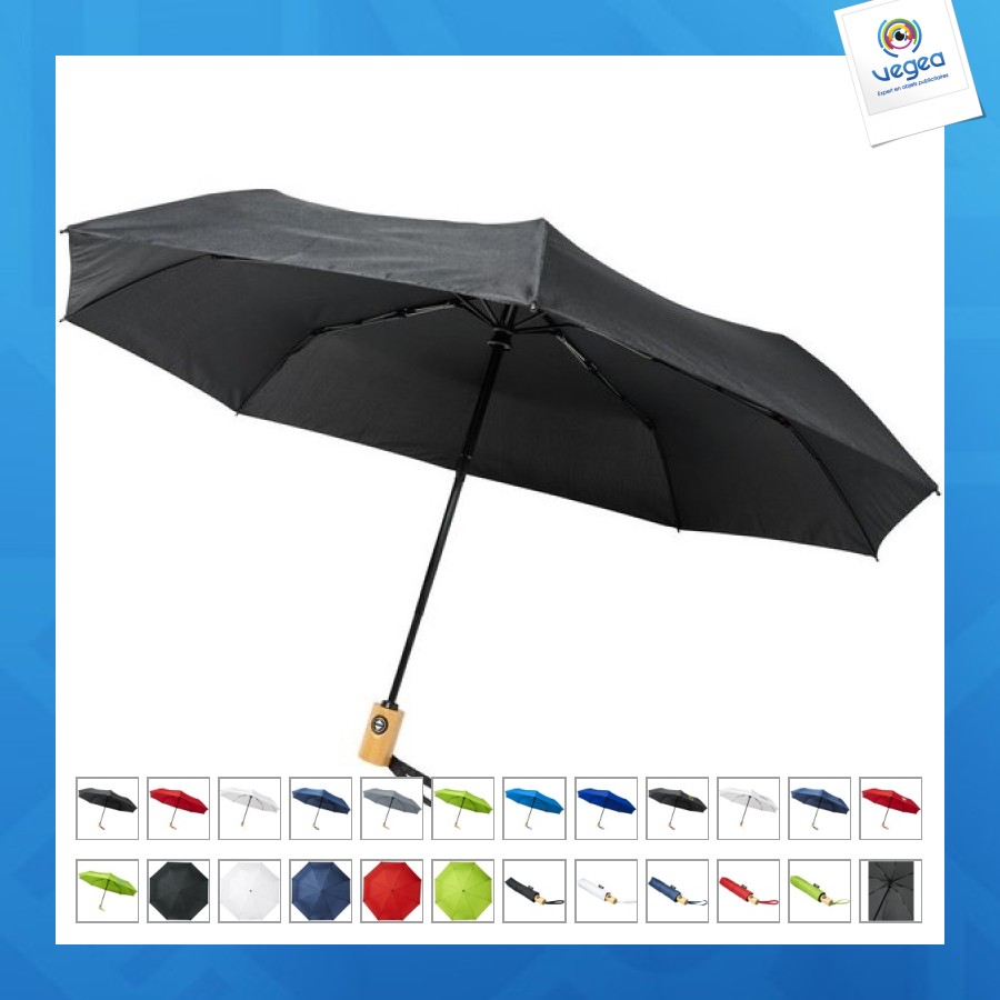 Parapluie personnalisé en rpet pliable 21 à ouverture/fermeture automatique bo