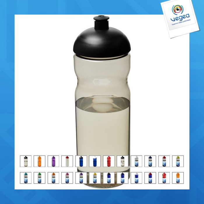 Bouteille personnalisable de sport h2o active® eco base 650ml avec couvercle dôme
