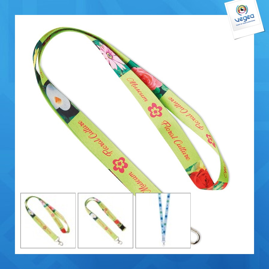 Lanyard personnalisable quadri en rpet