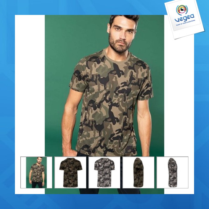 T-shirt camo manches courtes homme - kariban