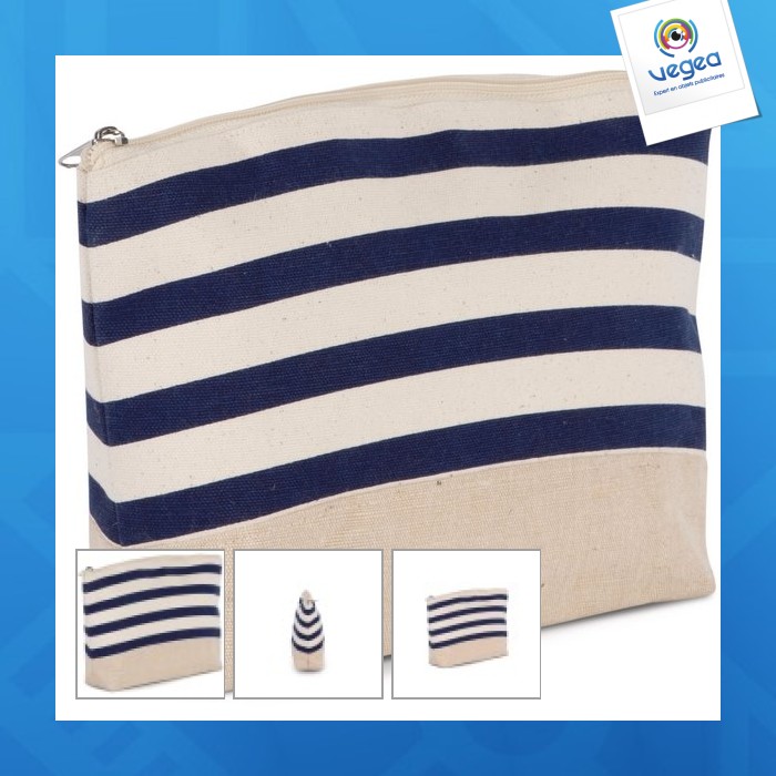 Pochette accessoires imprimé marin