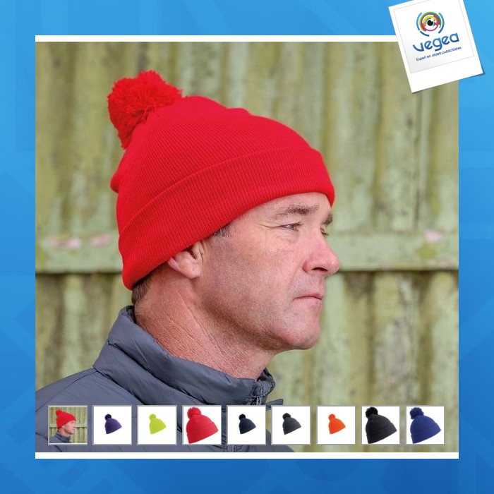 Bonnet pompon beanie - result