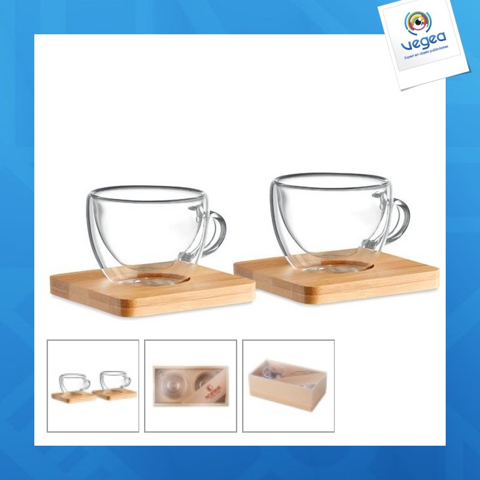 2 verres expresso double paroi