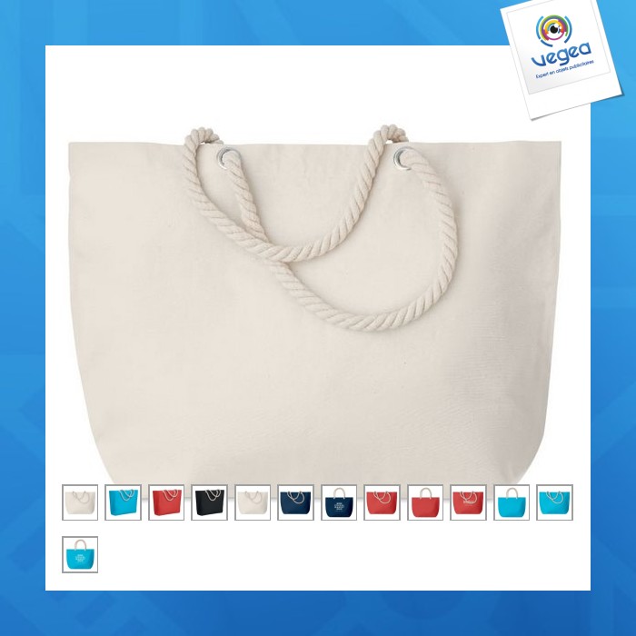 Sac de plage publicitaire avec cordon