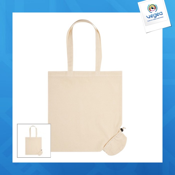 Tote bag pliable en coton bio 120g/m²