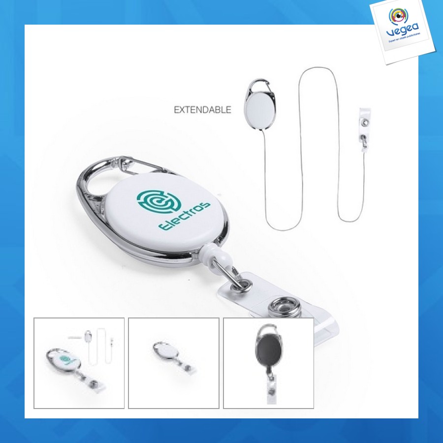 Porte-badge publicitaire extensible