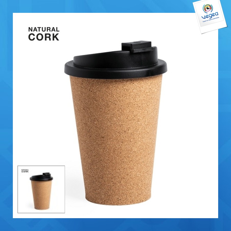 Mug de voyage liège publicitaire