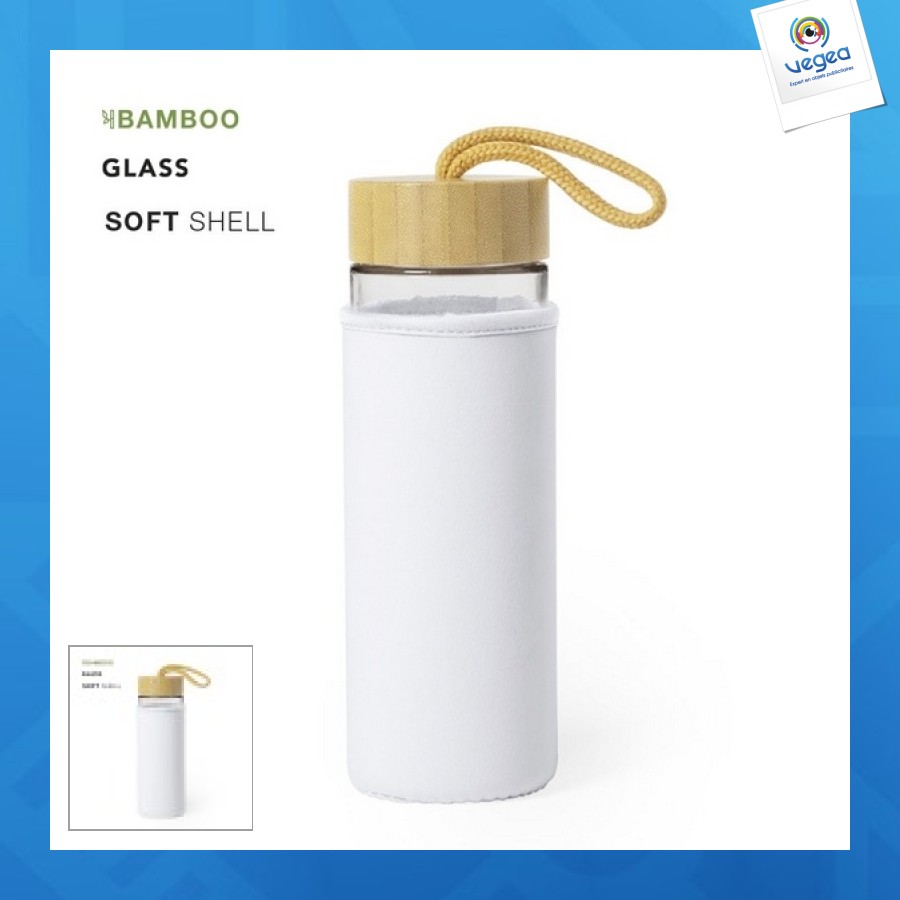 Gourde en verre publicitaire 50cl avec housse
