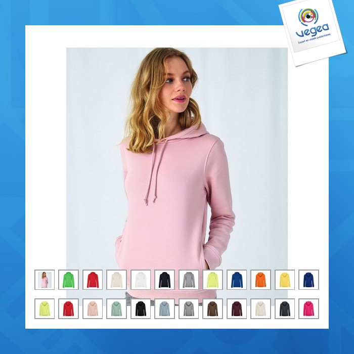 Sweat capuche personnalisable organique femme