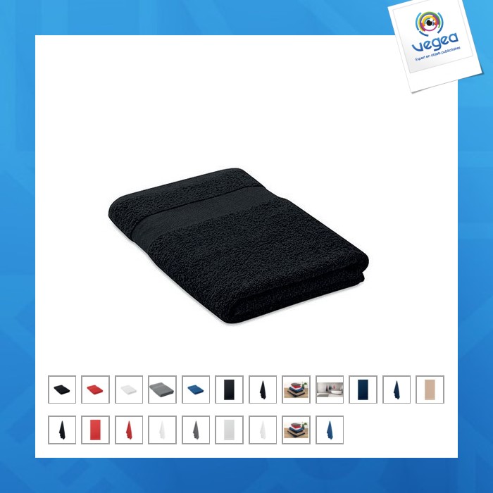 Serviette coton bio avec logo 140x70