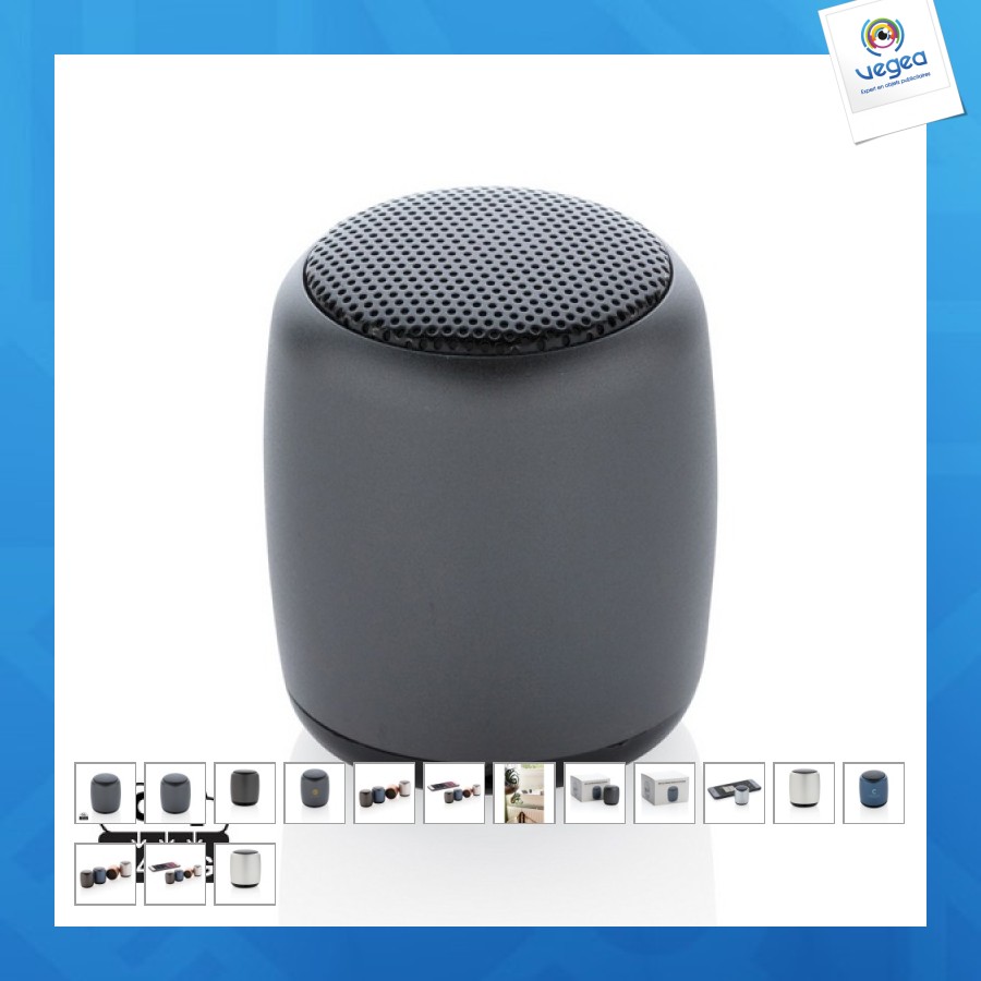 Mini enceinte avec logo alu 3w