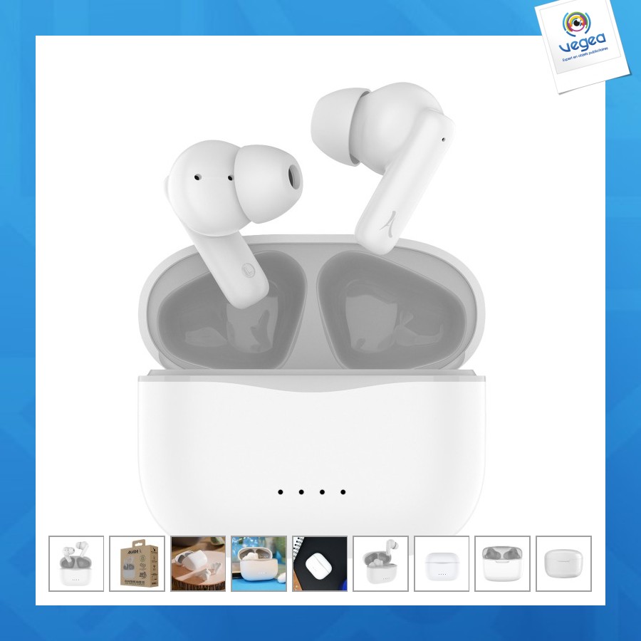 écouteurs publicitaires sans fil bluetooth