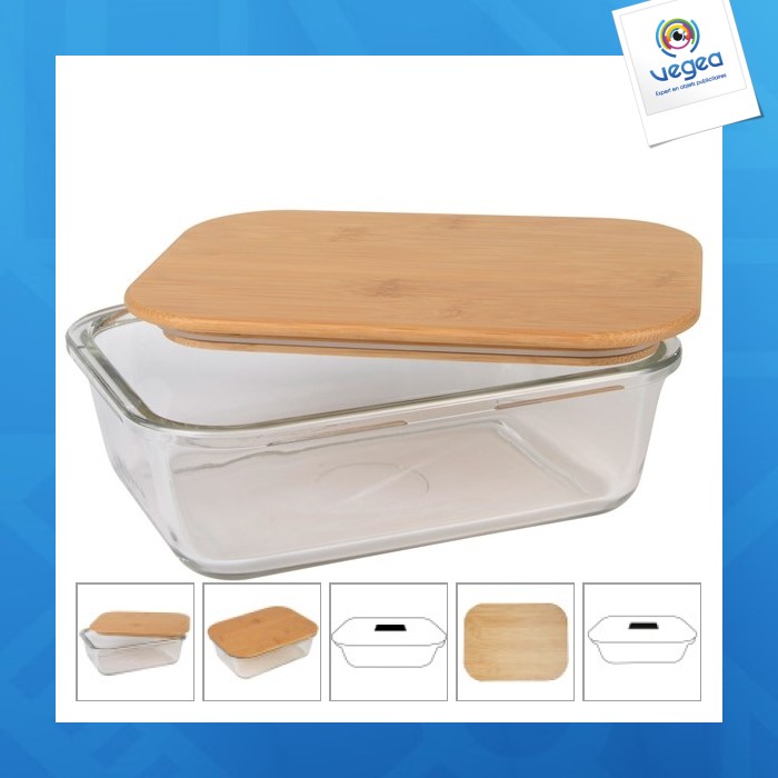 Grande lunchbox en verre avec logo 100cl