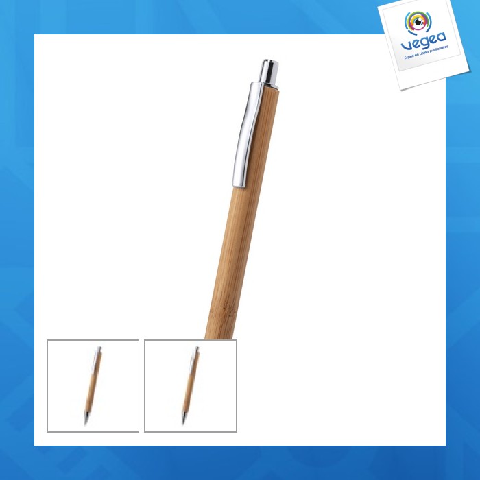 Stylo à bille avec logo bambou et métal