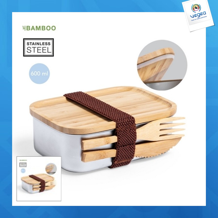 Lunchbox personnalisable bambou et métal