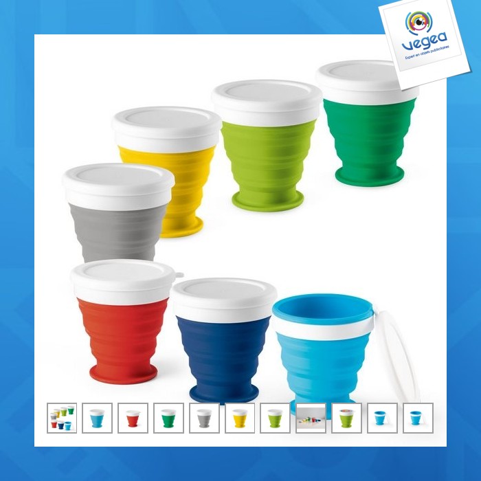 Verre de voyage personnalisable pliable 250 ml