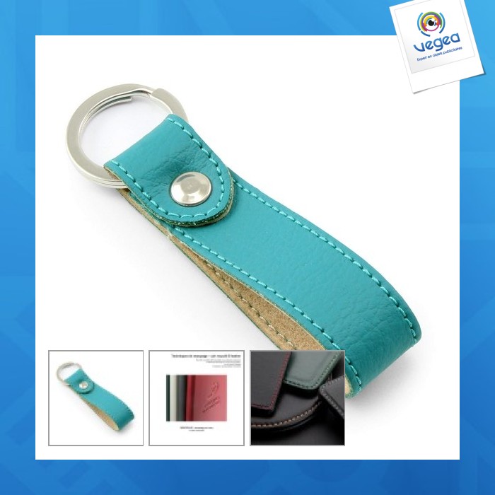 Porte-clés boucle en cuir recyclé