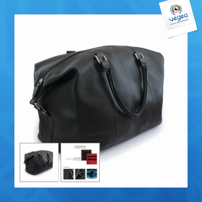 Sac week-end avec logo en cuir nappa sandringham